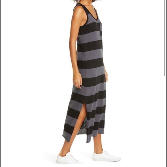 ATM Pima Cotton Stripe Maxi Tank Dress - Picture 2 of 10